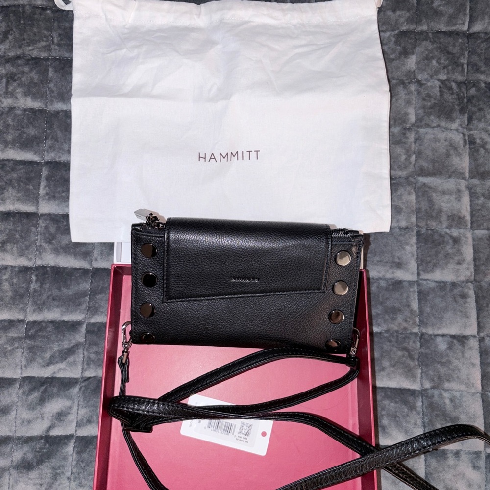 Hammitt Black Leather Crossbody with Stud Accents